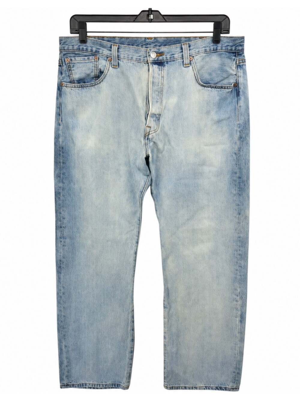 Vintage Y2K Levi's 501 Straight Fit Jeans Mens 38x32 Light Wash Faded Button Fly